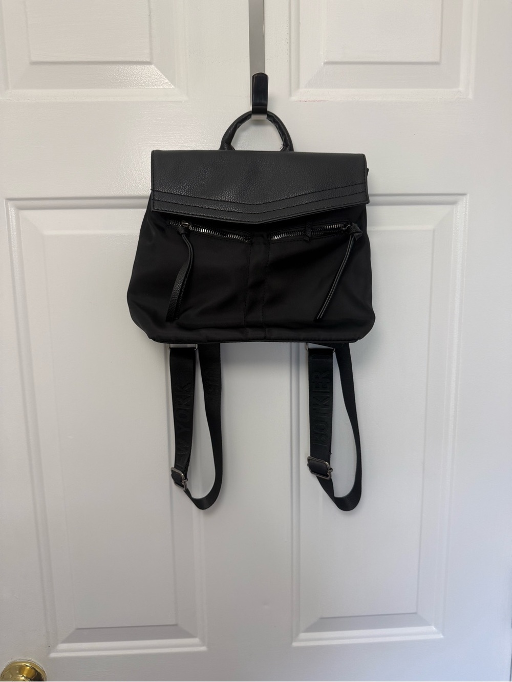 Botkier Trigger Mini Black Nylon Backpack Travel Adjustable Straps